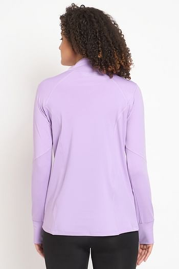 Back listing image for Snug Fit Active Jacket in Lilac with Thumb Holes