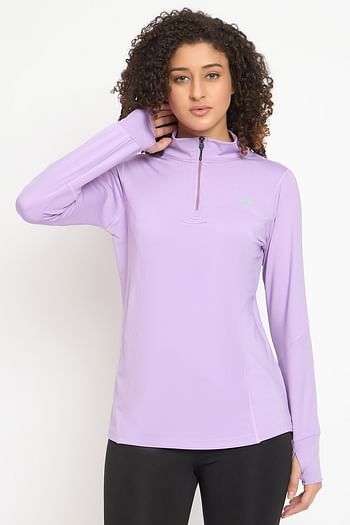 Front listing image for Snug Fit Active Jacket in Lilac with Thumb Holes