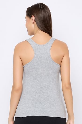 Back listing image for Cotton Tank Top In Grey
