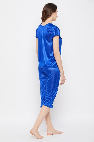 Buy Clovia Nylon Pyjama Set - Blue at Rs.989 online