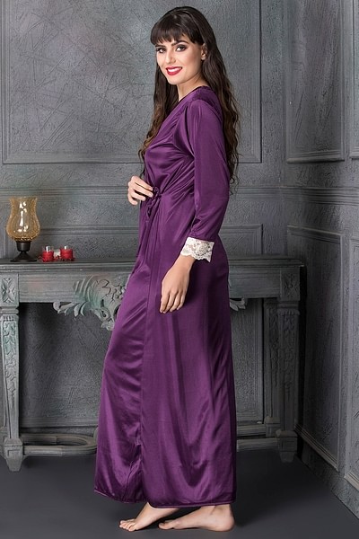 Buy 7 Pc Satin Nightwear Set Online India, Best Prices, COD - Clovia -  NS1186P12