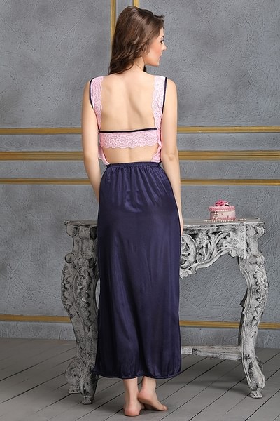 Buy 7 Pcs Nightwear Set in Purple- Satin Online India, Best Prices, COD -  Clovia - NS0564A15