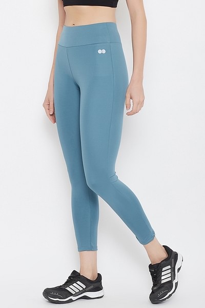 Buy Comfort-Fit High Waist Flared Yoga Pants in Sky Blue with Side Pockets  Online India, Best Prices, COD - Clovia - AB0090B08