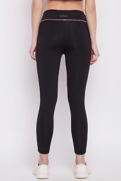 Buy Snug Fit High-Rise Active Straight Pants in Black Online India, Best  Prices, COD - Clovia - AB0051P13