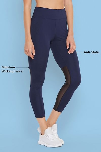 Buy ANTS Women Navy Blue & White Checked Ankle Length Leggings - Leggings  for Women 10179269 | Myntra