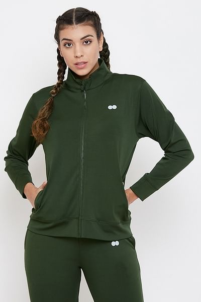 Olive green discount nike jacket women's