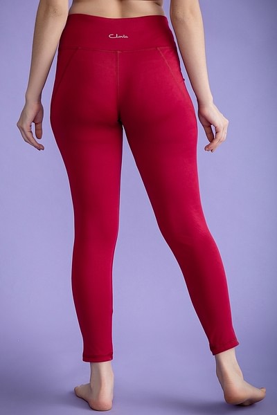 Buy High Rise Activewear Tights in Maroon Online India, Best Prices, COD -  Clovia - AB0042A09