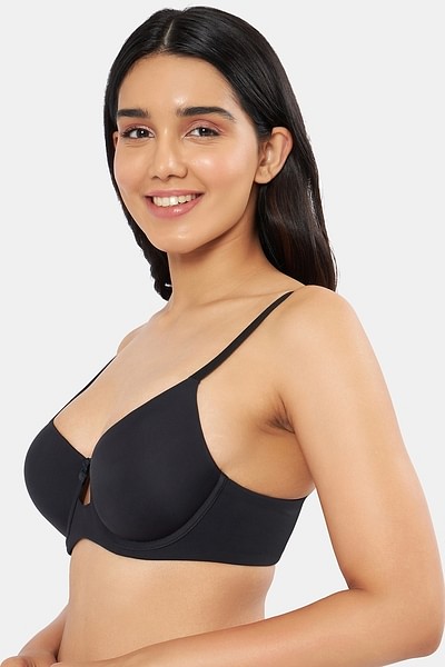 Elegant Dream Padded Wired T-shirt Bra - Black