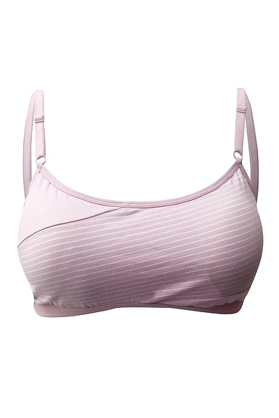 Buy Padded Non-Wired Full Coverage Striped Teen Bra in Light Purple -  Cotton Online India, Best Prices, COD - Clovia - BB0022P12