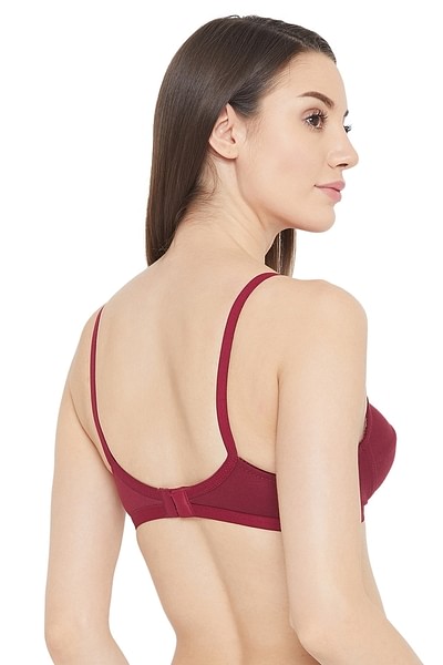 Buy Maroon Clothing Lightly Lined Non Wired Full Coverage T-Shirt Bra -  Black at Rs.523 online
