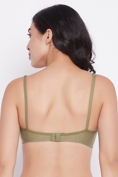 Buy Non-Padded Non-Wired Bra In Green With Full Cups - Cotton Online India,  Best Prices, COD - Clovia - BR0469A17