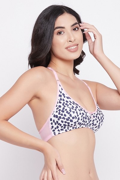 Buy Non-Padded Non-Wired Full Cup Cheetah Print Full-Figure Bra in Light  Pink - Cotton Online India, Best Prices, COD - Clovia - BR0185V22