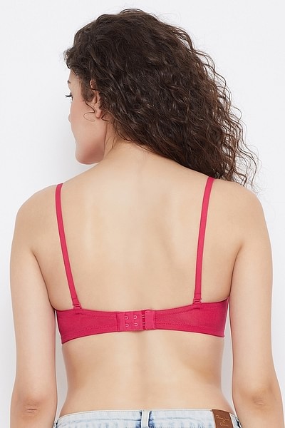 Buy Padded Underwired Multiway Balconette Bra with Lace- Pink