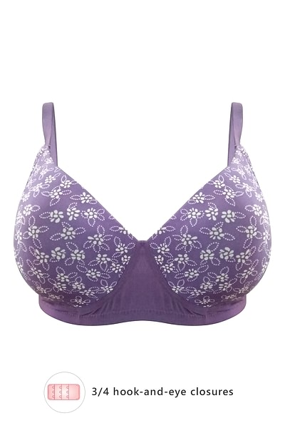 Buy Padded Non-Wired Floral Print Full Cup T-Shirt Bra in Purple Online  India, Best Prices, COD - Clovia - BR1866V15