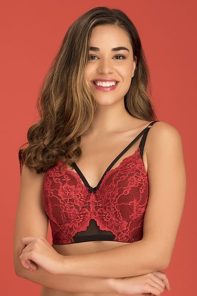 red longline bralette