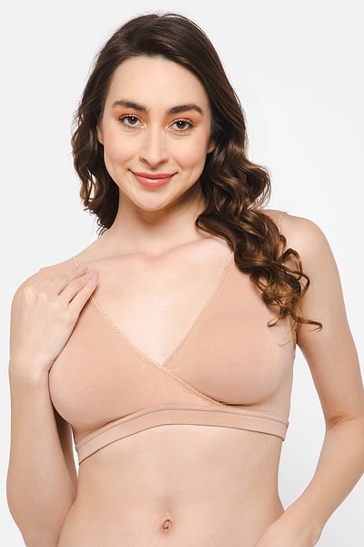 Buy Non-Padded Non-Wired Full Cup Bra in Nude Colour - Lace Online India,  Best Prices, COD - Clovia - BR0228A24