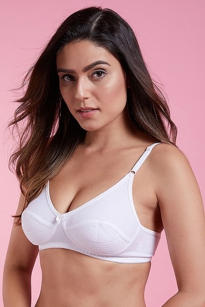STROWBERRY PURE COTTON BRA WHITE COMBO PACK Women Full Coverage Non Padded  Bra