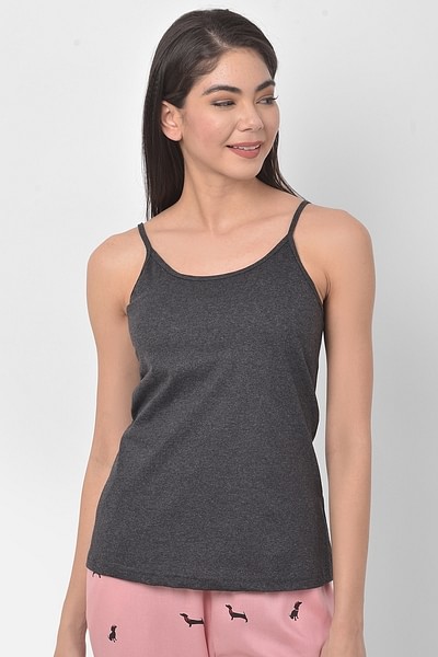 Buy Camisole in Dark Grey - Cotton Online India, Best Prices, COD - Clovia  - CM0006P05