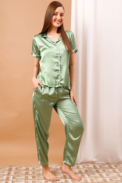 Green silk online pjs