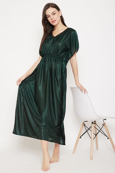 Green 2024 satin nightdress