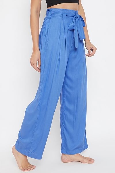 Charmed by Camille  Blue pants outfit Bright blue pants Wide leg outfit