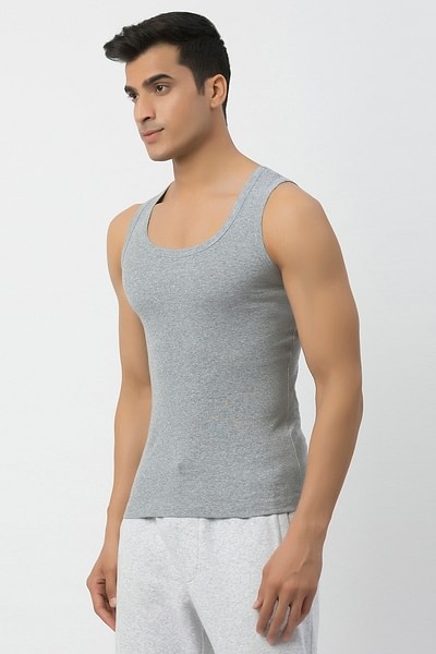 MR P. Ribbed Organic Cotton Vest for Men