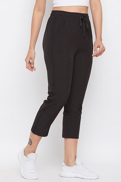 Buy Plus Size Black New Fit Tummy Tucker Crop Pants Online For Women