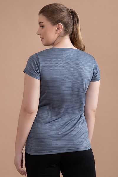 Buy Comfort-Fit Active T-shirt in Grey Online India, Best Prices, COD -  Clovia - AT0124B05