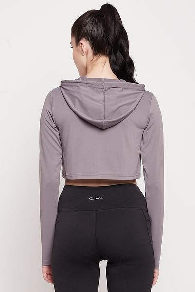 Dark grey sales cropped hoodie