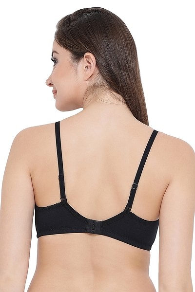 Buy Comfy Stretchable Cotton Bra In Black Online India, Best Prices, COD -  Clovia - BR0384P13