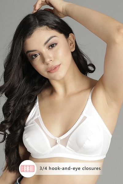 Buy Non-Padded Non-Wired Full Coverage Bra In White - Cotton Rich Online  India, Best Prices, COD - Clovia - BR0469P18