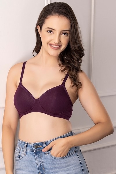 Buy Amante Cool Contour Non-Padded Non-Wired High Coverage Bra - Nude (34C)  Online