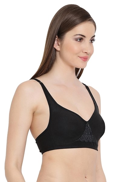 Buy Non-Wired Double Layered Bra with Detachable Straps In Grey Melange  Online India, Best Prices, COD - Clovia - BR0916P14