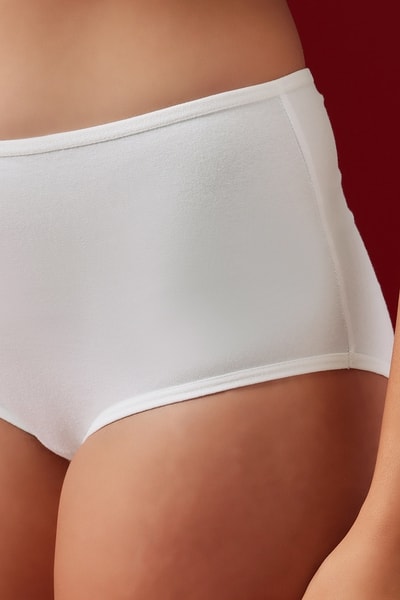 Cotton High Waist Hipster Panty In White