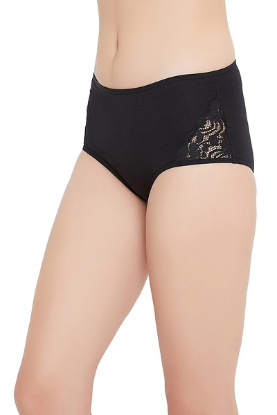 Buy Cotton Mid Waist Hipster Panty with Lace Wings Online India