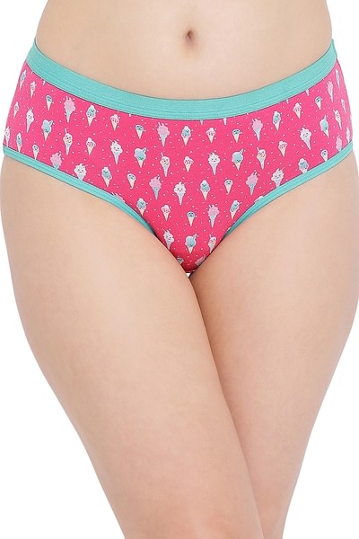 Buy Cotton Mid Waist Ice Cream Print Hipster Panty In Pink Online India,  Best Prices, COD - Clovia - PN3139A14