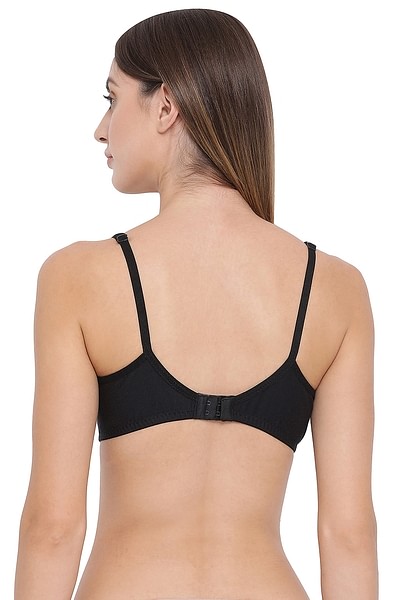 Buy Non-Padded Non-Wired Full Coverage Bra with Mesh Panel In