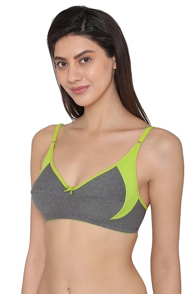 Buy Non-Padded Non-Wired Full Coverage Colourblocked Bra - Cotton Online  India, Best Prices, COD - Clovia - BR1780P05