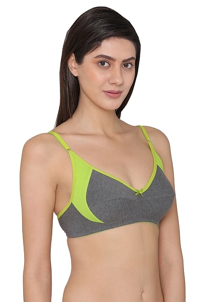 Womens Colour Block Non Wired Padded Sports Bra