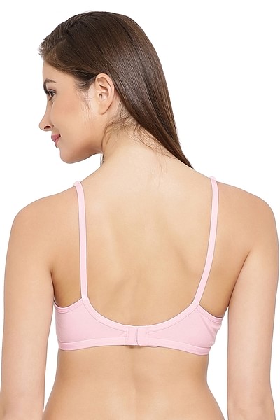 Buy Cotton Non-Padded Non-Wired Demi Cup T-shirt Bra - Pink Online India, Best  Prices, COD - Clovia - BR0788P22