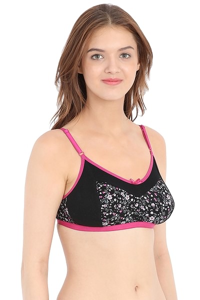Buy Cotton Non-Padded Non-Wired Floral Print Bra Online India