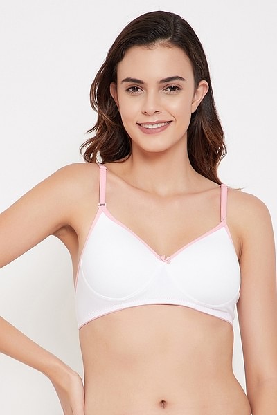 Buy Padded Non-Wired Full Coverage Multiway T-shirt Bra in White
