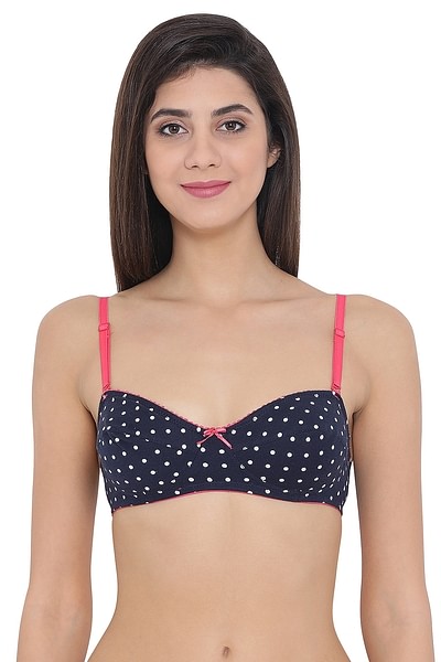 Buy Cotton Non-Padded Non-Wired Printed Multiway Balconette Bra