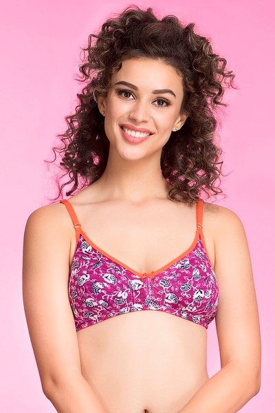 Buy online Pink Printed Minimizer Bra from lingerie for Women by
