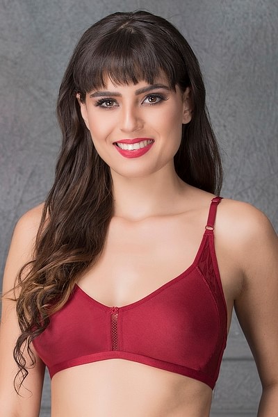 Cotton Rich Non Padded Wirefree T-shirt Bra In Red, Bras :: All Bras Online  Lingerie Shopping: Clovia