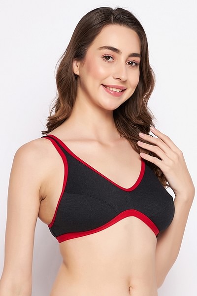 Buy Non-Padded Full Coverage T shirt Bra In Grey - Cotton Online India,  Best Prices, COD - Clovia - BRM156A85