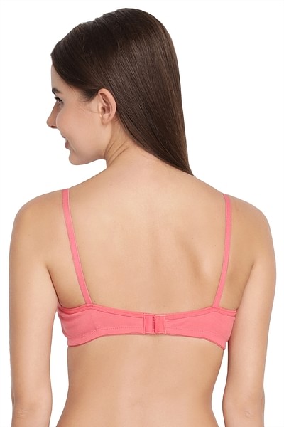 Buy Clovia Women's Lace Solid Non-Padded Full Cup Wire Free Bra  (BR0224P04_Light Red_40B) at