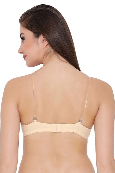 Buy Non-Padded Wirefree Full Coverage Strapless Tube Bra With Detachable Transparent  Straps in Beige - Cotton Online India, Best Prices, COD - Clovia - BR0685P24