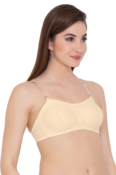 Women non padded Pc cotton bra for women transparent strap full coverage fancy  bra for women