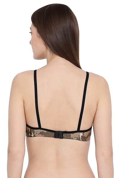 Buy Cotton Non-Wired Non-Padded Military Print Full Cup Bra In Dark Green  Online India, Best Prices, COD - Clovia - BR0922S17